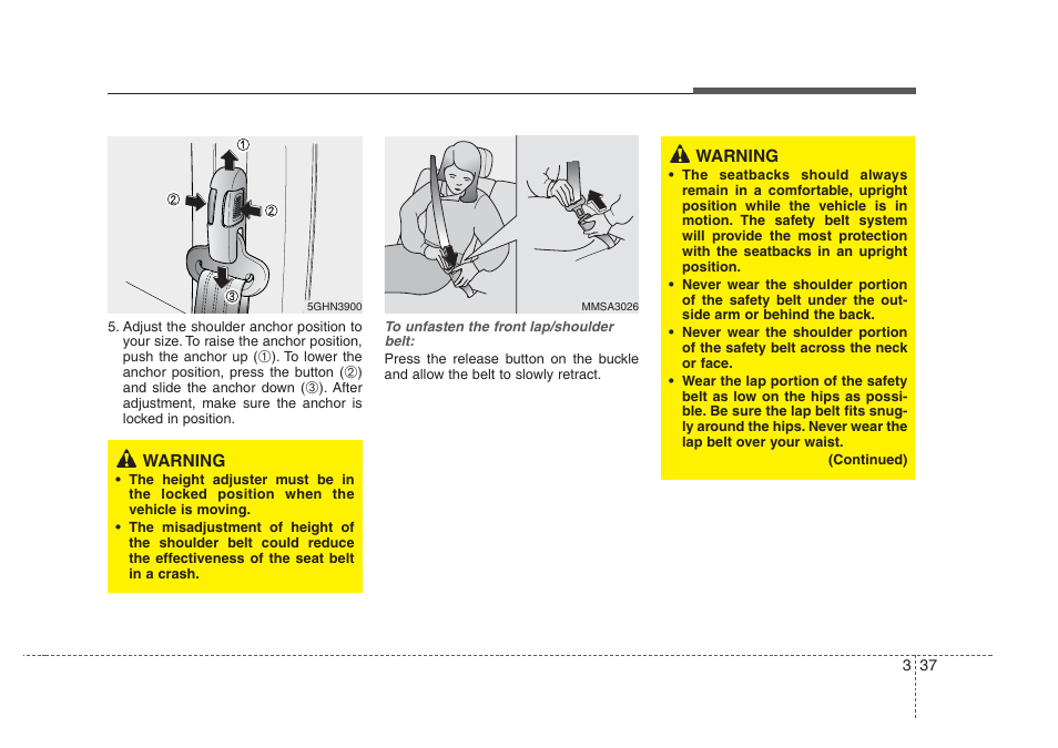 Knowing your vehicle | KIA Amanti 2008 User Manual | Page 47 / 283