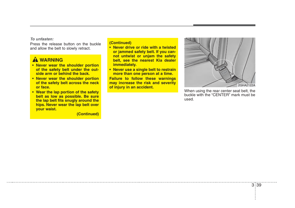 Knowing your vehicle | KIA Amanti 2008 User Manual | Page 49 / 283