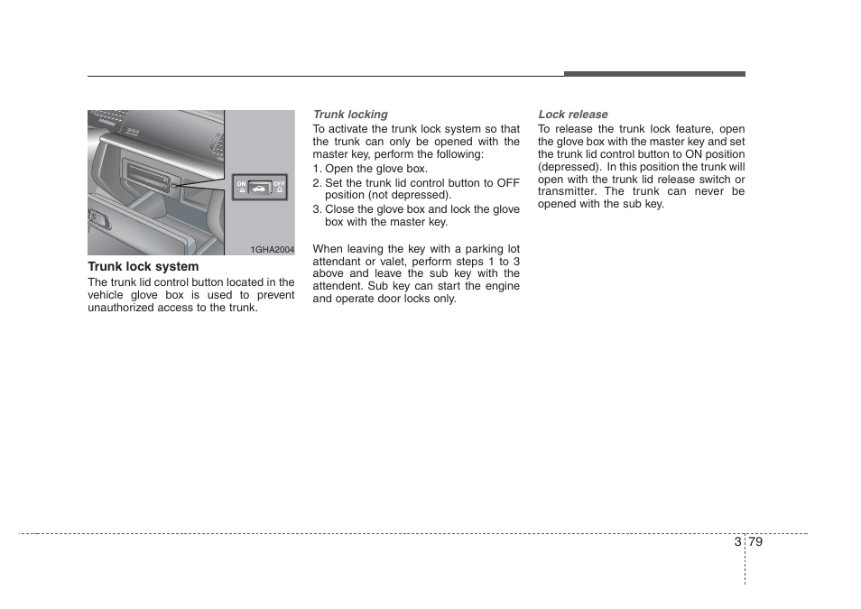 Knowing your vehicle | KIA Amanti 2008 User Manual | Page 89 / 283