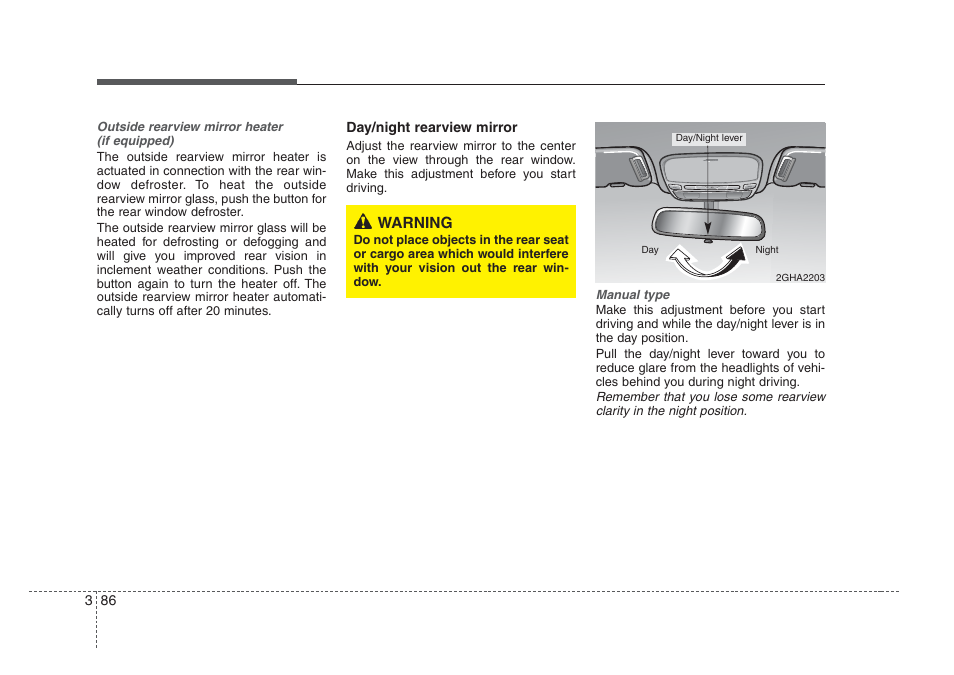 Knowing your vehicle | KIA Amanti 2008 User Manual | Page 96 / 283