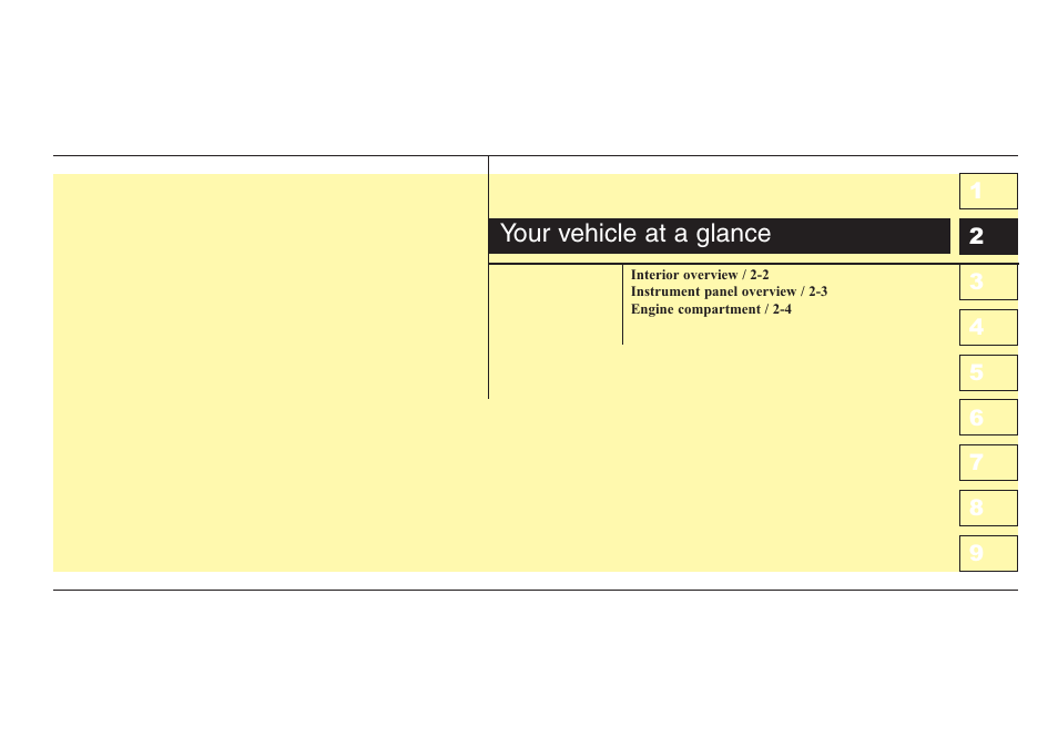 Your vehicle at a glance | KIA Spectra_Spectra5 2008 User Manual | Page 7 / 298