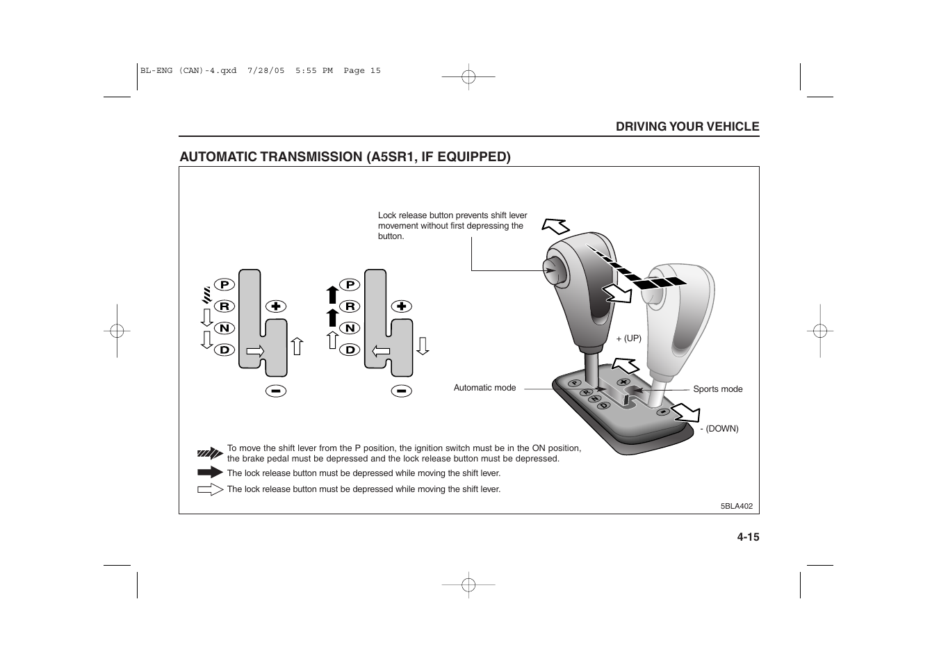 Automatic transmission (a5sr1, if equipped) | KIA Sorento 2006 User Manual | Page 113 / 312