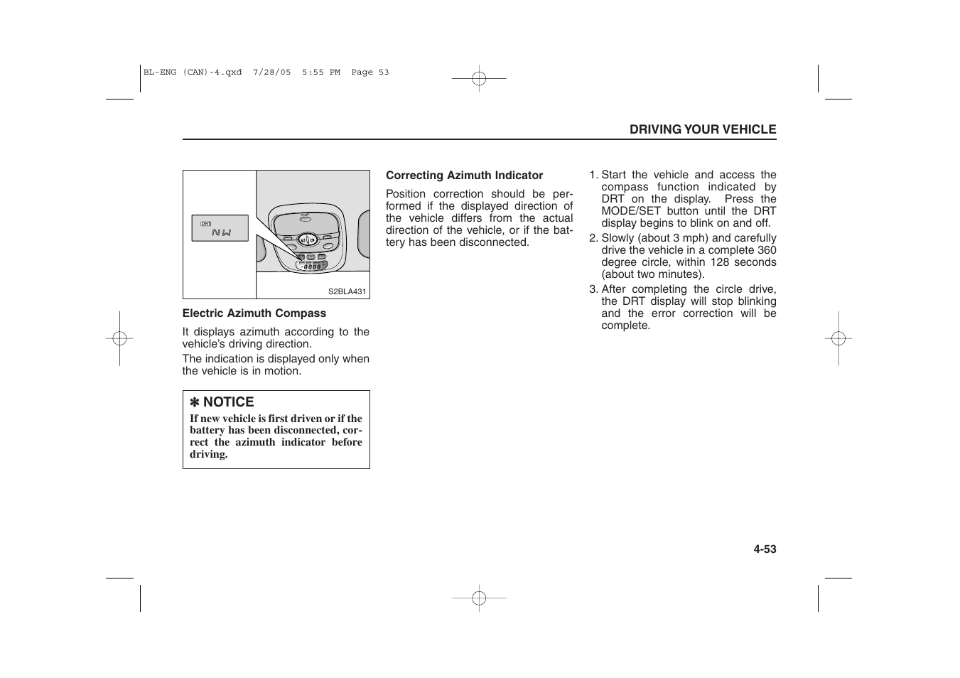 Mode /set up down, Notice | KIA Sorento 2006 User Manual | Page 151 / 312