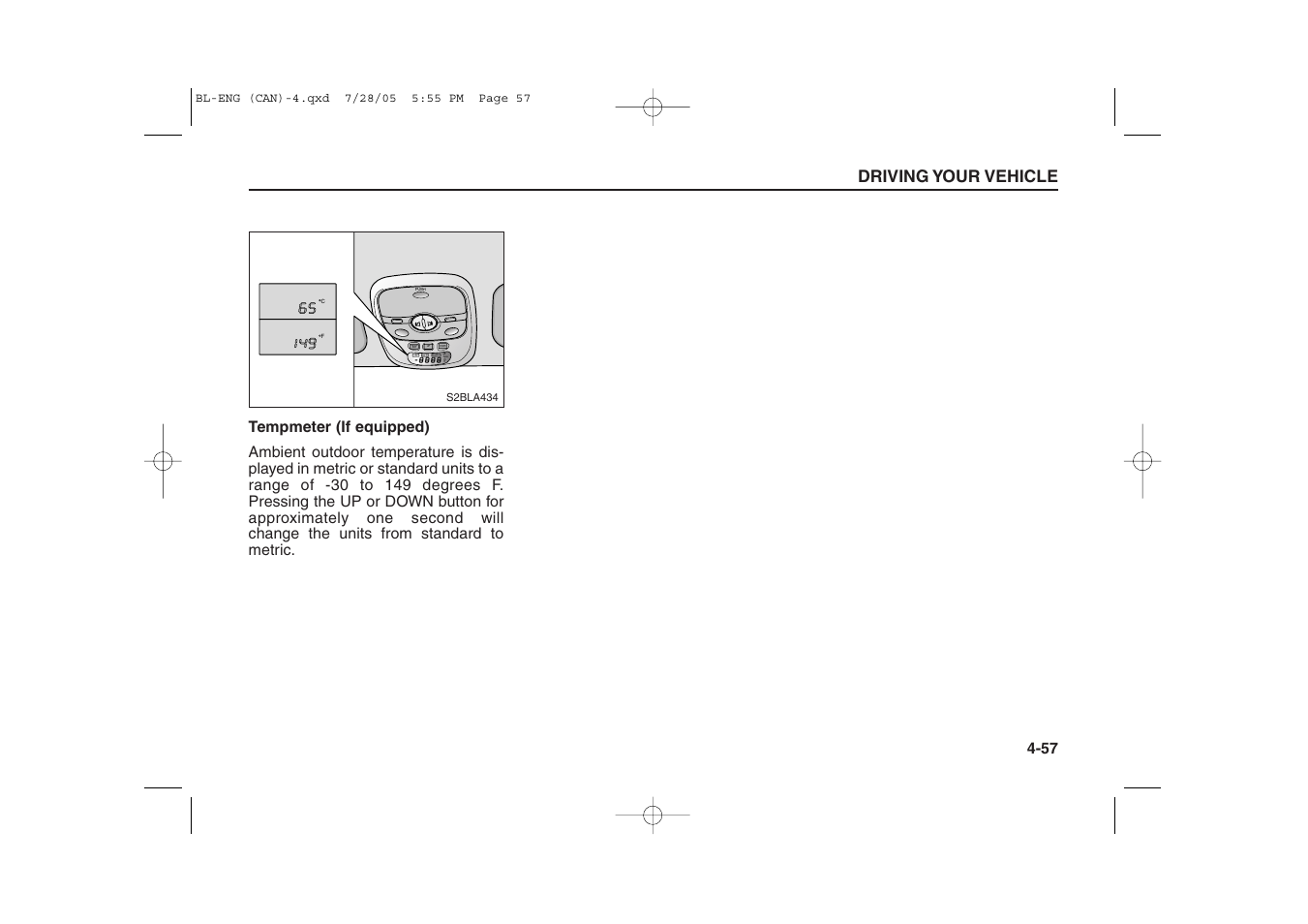 Mode /set up down, Driving your vehicle | KIA Sorento 2006 User Manual | Page 155 / 312