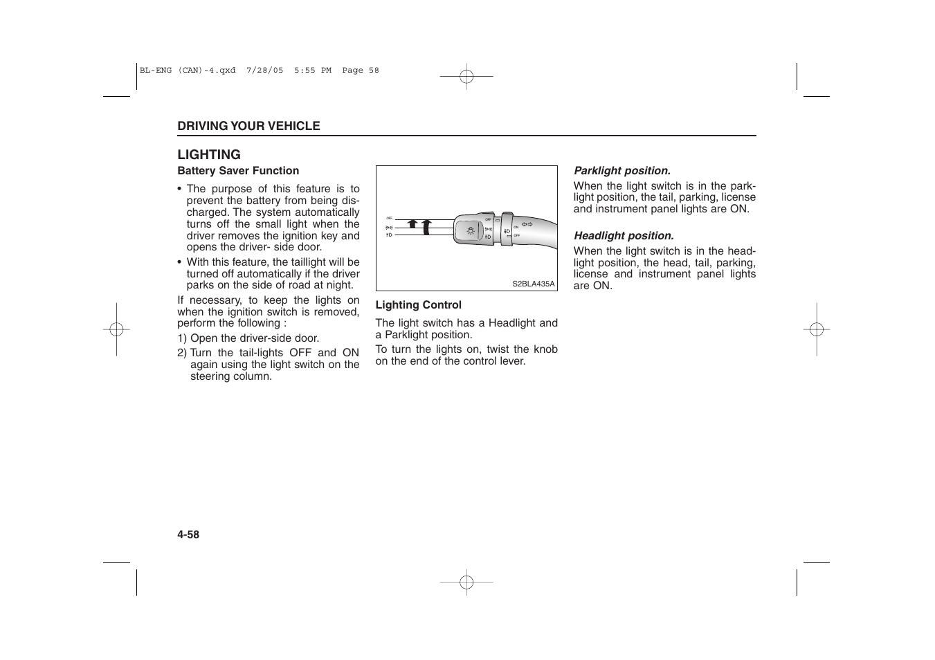 Lighting | KIA Sorento 2006 User Manual | Page 156 / 312