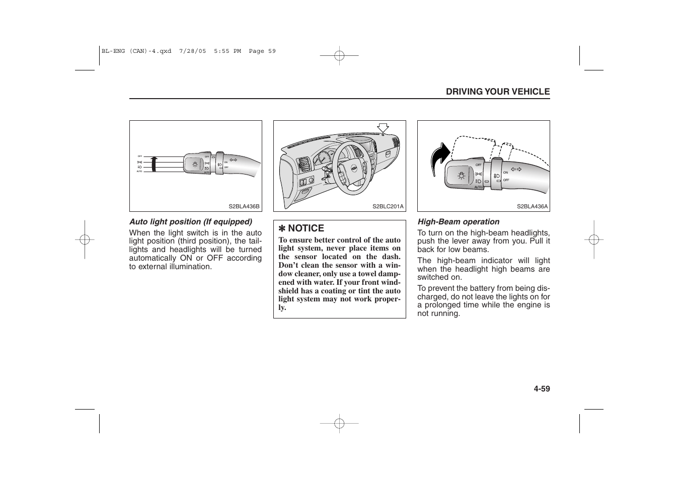 Notice, Driving your vehicle | KIA Sorento 2006 User Manual | Page 157 / 312