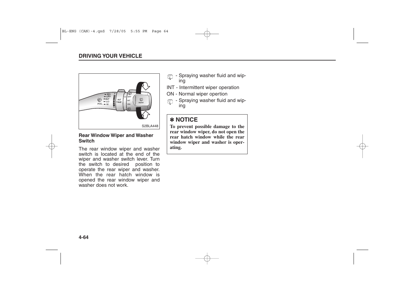 Notice, Driving your vehicle | KIA Sorento 2006 User Manual | Page 162 / 312