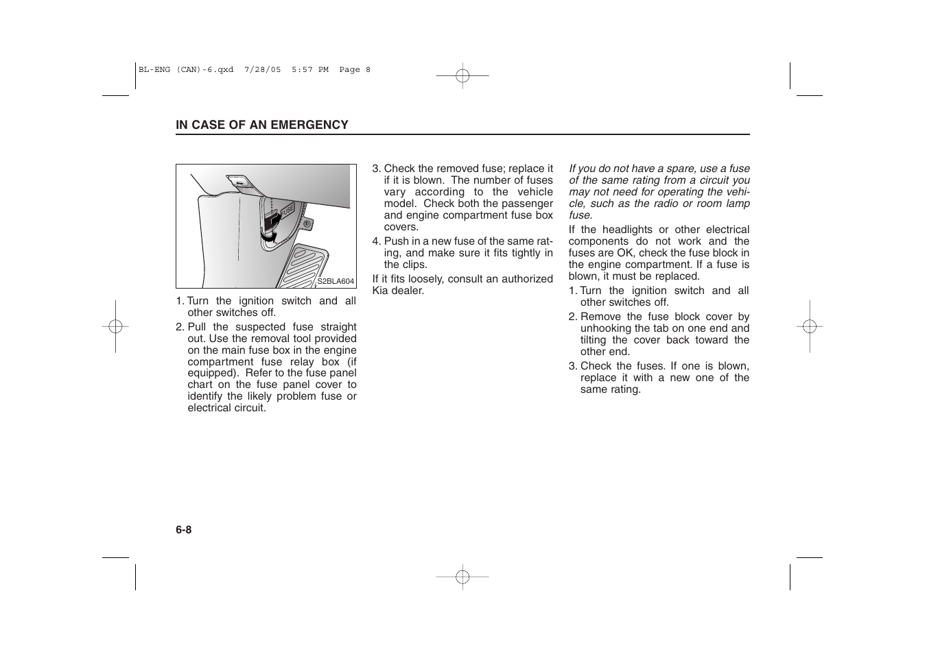 KIA Sorento 2006 User Manual | Page 240 / 312