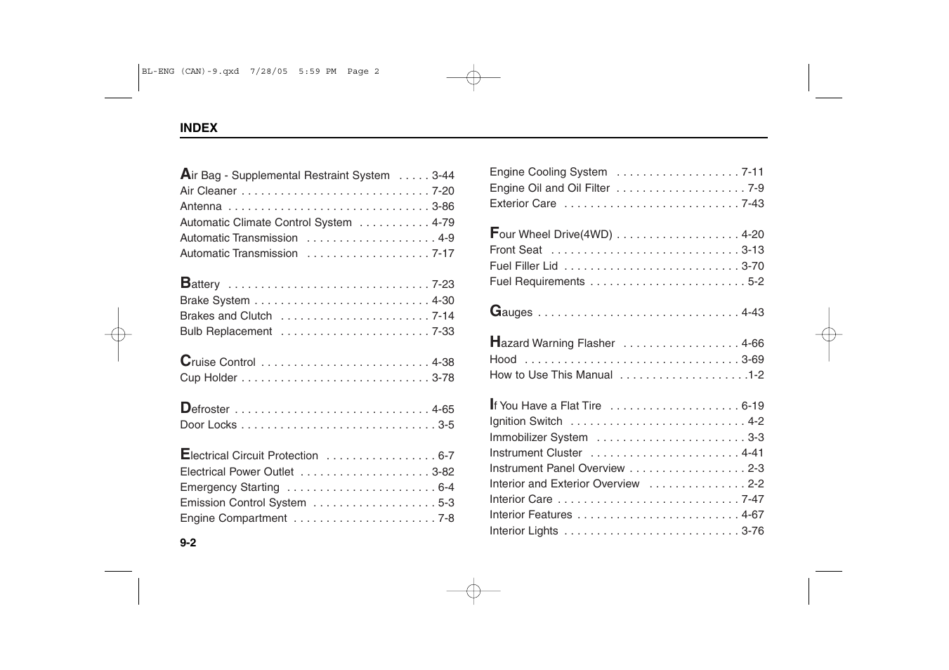 KIA Sorento 2006 User Manual | Page 310 / 312