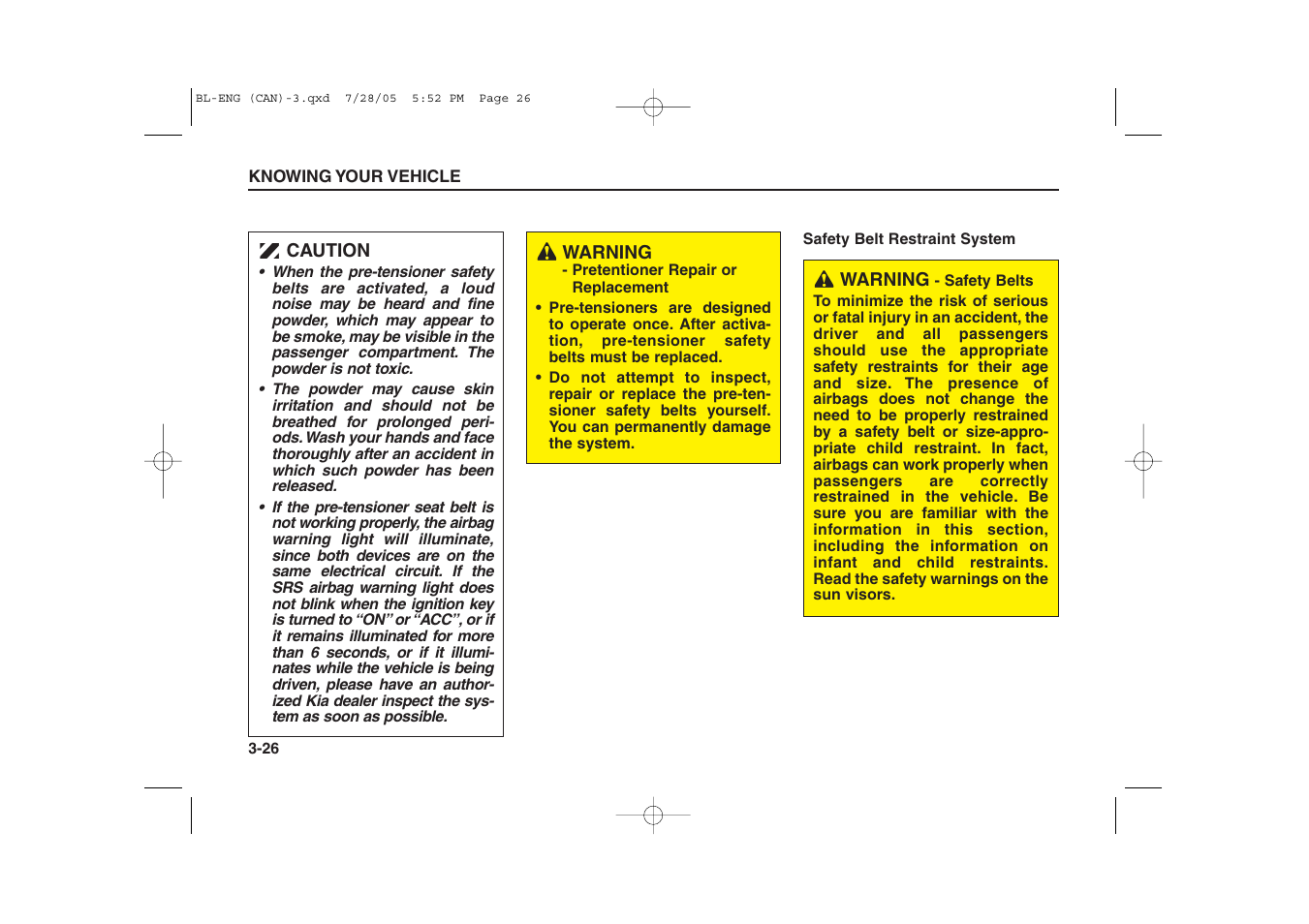 KIA Sorento 2006 User Manual | Page 35 / 312