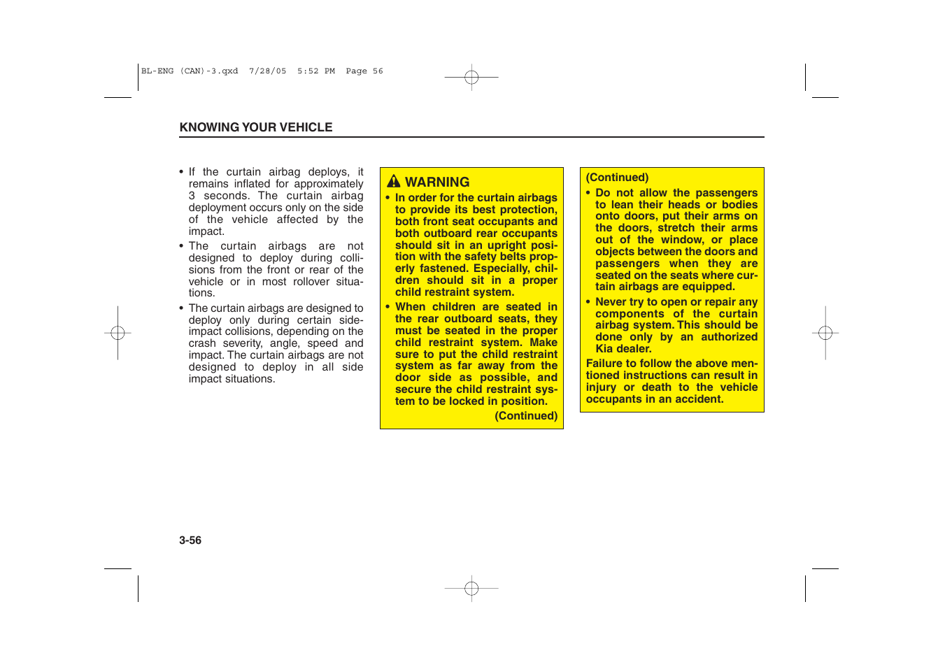 KIA Sorento 2006 User Manual | Page 65 / 312