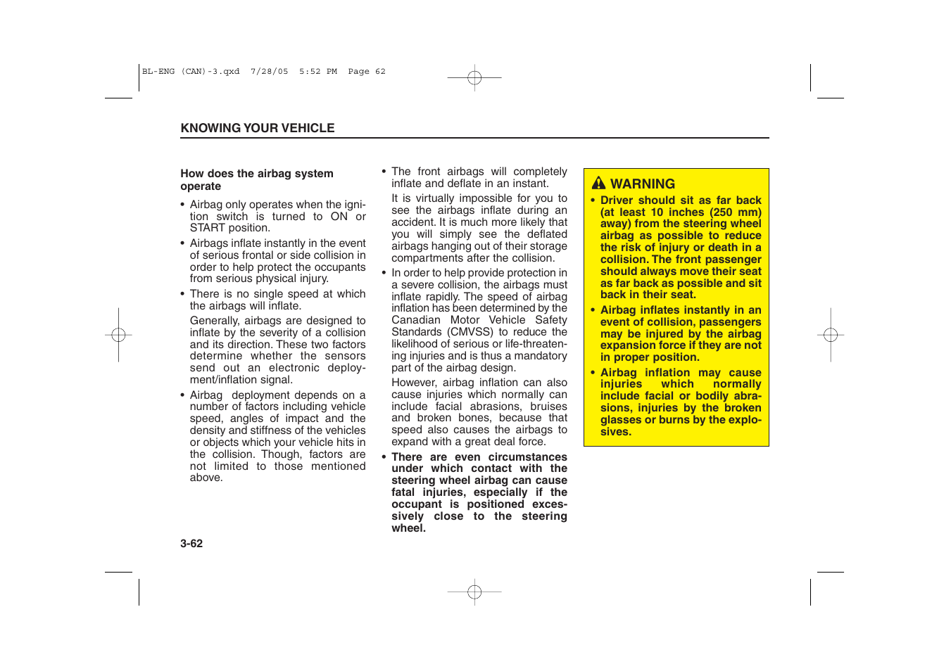 KIA Sorento 2006 User Manual | Page 71 / 312