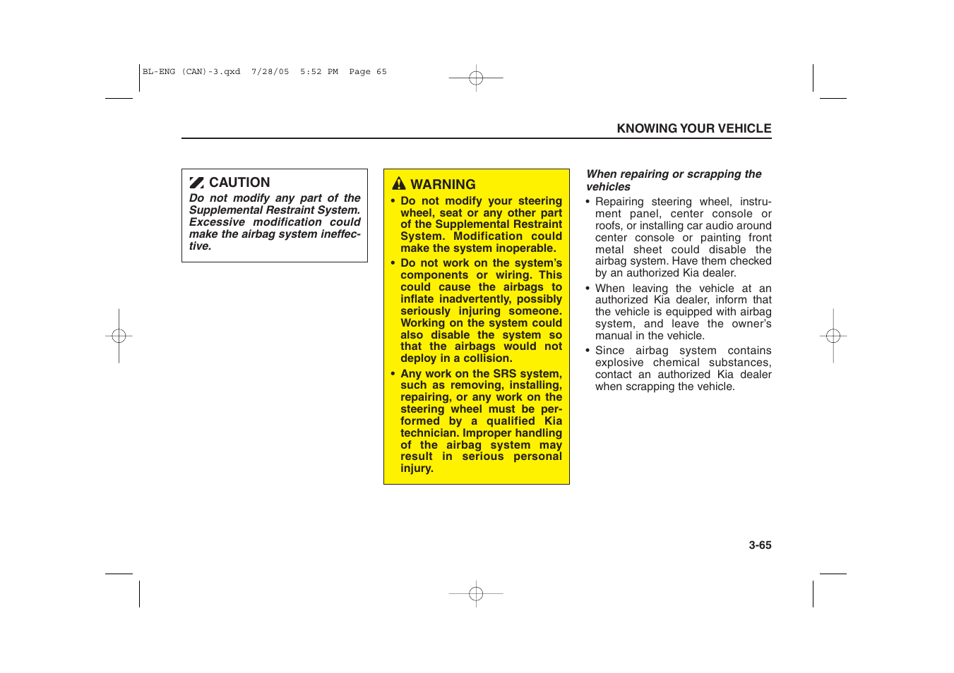 KIA Sorento 2006 User Manual | Page 74 / 312