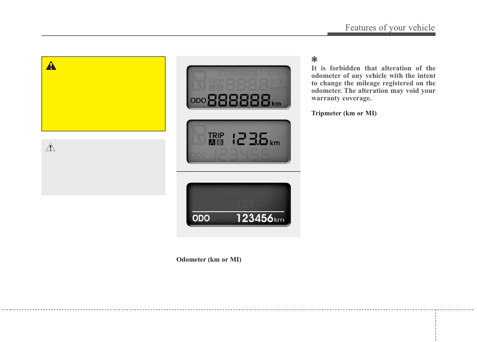 Features of your vehicle | KIA Magentis 2010 User Manual | Page 115 / 336