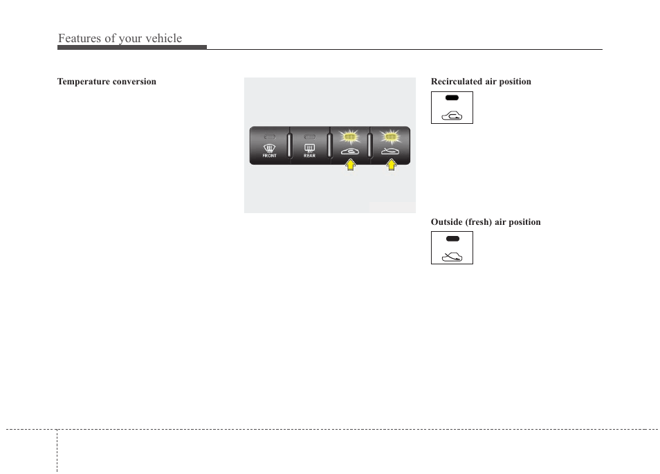 Features of your vehicle | KIA Magentis 2010 User Manual | Page 152 / 336