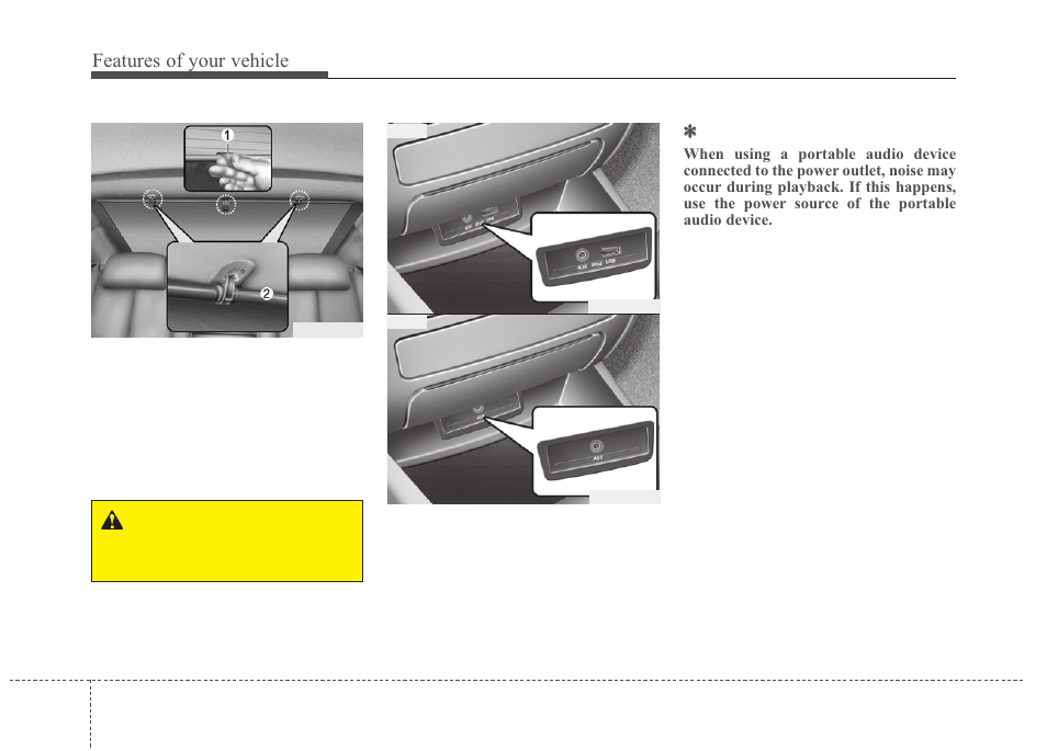 Features of your vehicle | KIA Magentis 2010 User Manual | Page 164 / 336