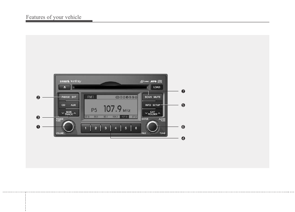 Features of your vehicle | KIA Magentis 2010 User Manual | Page 172 / 336