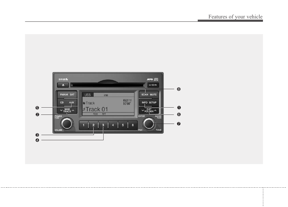 Features of your vehicle | KIA Magentis 2010 User Manual | Page 181 / 336