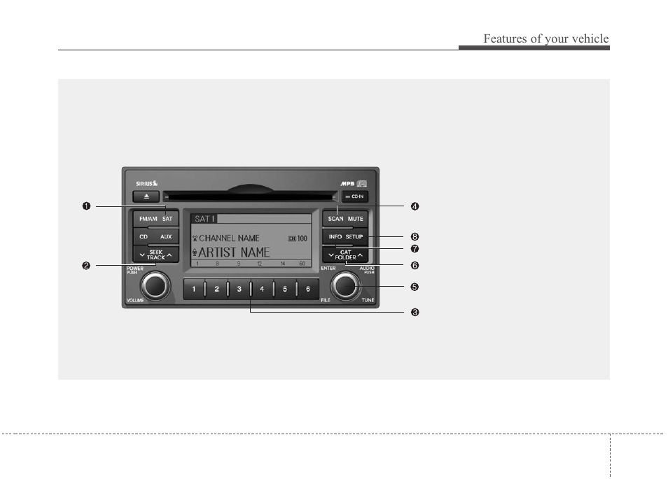 Features of your vehicle | KIA Magentis 2010 User Manual | Page 189 / 336