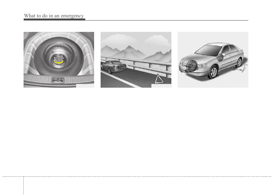 What to do in an emergency | KIA Magentis 2010 User Manual | Page 255 / 336