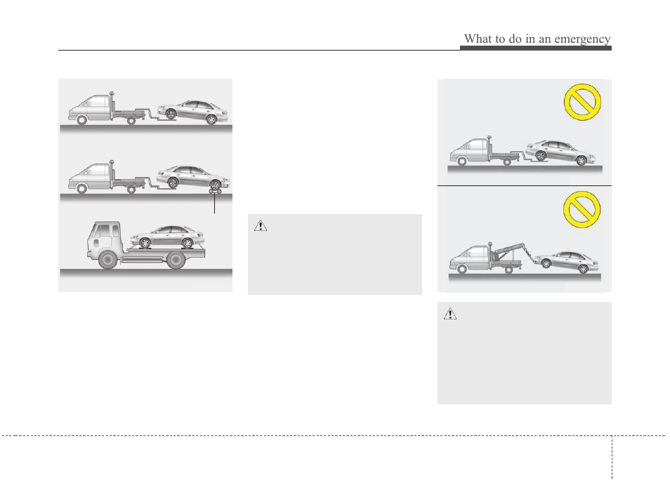 What to do in an emergency | KIA Magentis 2010 User Manual | Page 262 / 336