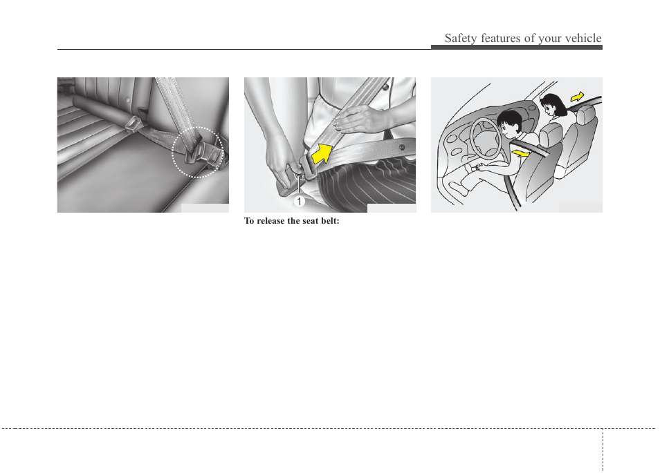 Safety features of your vehicle | KIA Magentis 2010 User Manual | Page 33 / 336