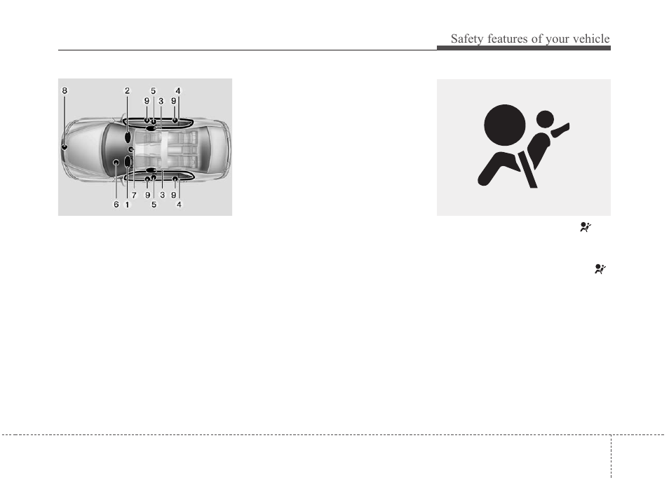 Safety features of your vehicle | KIA Magentis 2010 User Manual | Page 51 / 336