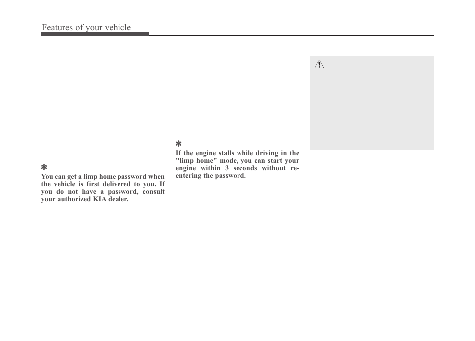 Features of your vehicle | KIA Magentis 2010 User Manual | Page 72 / 336