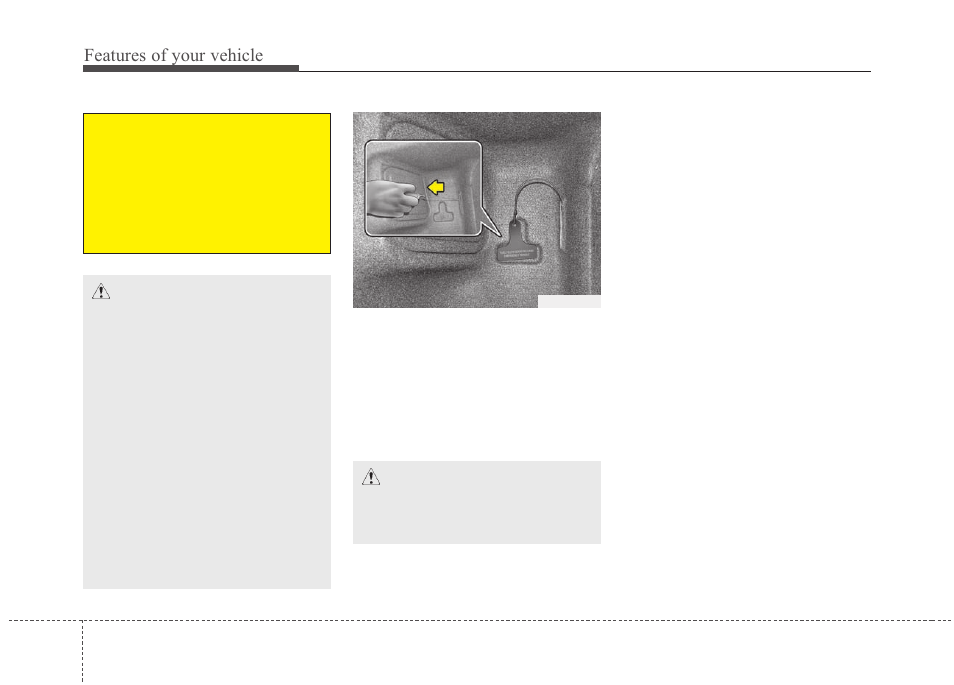 Features of your vehicle | KIA Magentis 2010 User Manual | Page 96 / 336