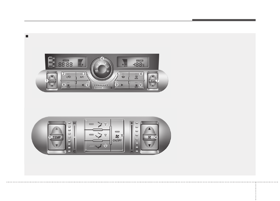 Hm can-e 4b (-123), Features of your vehicle, Manual climate control system (if equipped) | KIA Borrego 2011 User Manual | Page 165 / 464