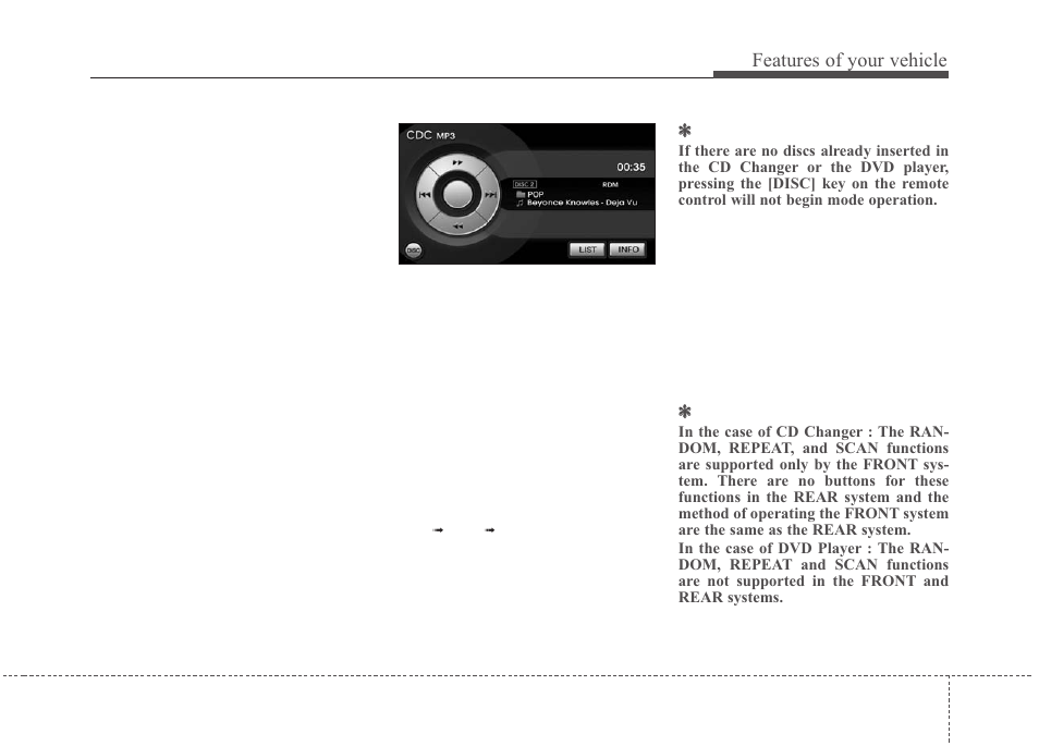 Features of your vehicle | KIA Borrego 2011 User Manual | Page 285 / 464