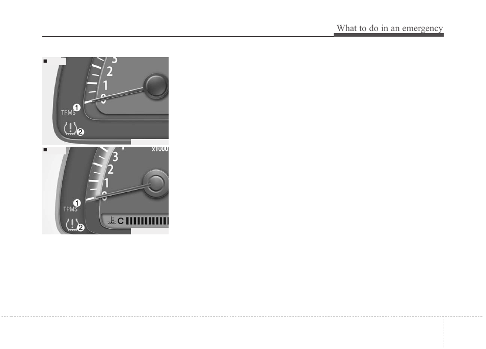 What to do in an emergency, Tire pressure monitoring system (tpms) | KIA Borrego 2011 User Manual | Page 376 / 464