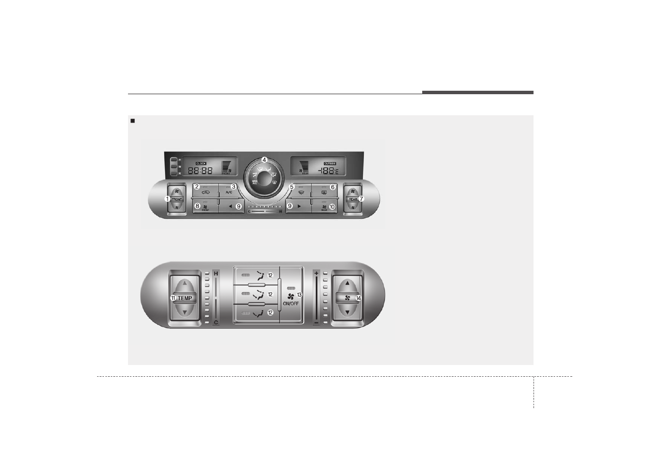 Hm can-e 4b (-123), Features of your vehicle, Manual climate control system (if equipped) | KIA Borrego 2010 User Manual | Page 165 / 461