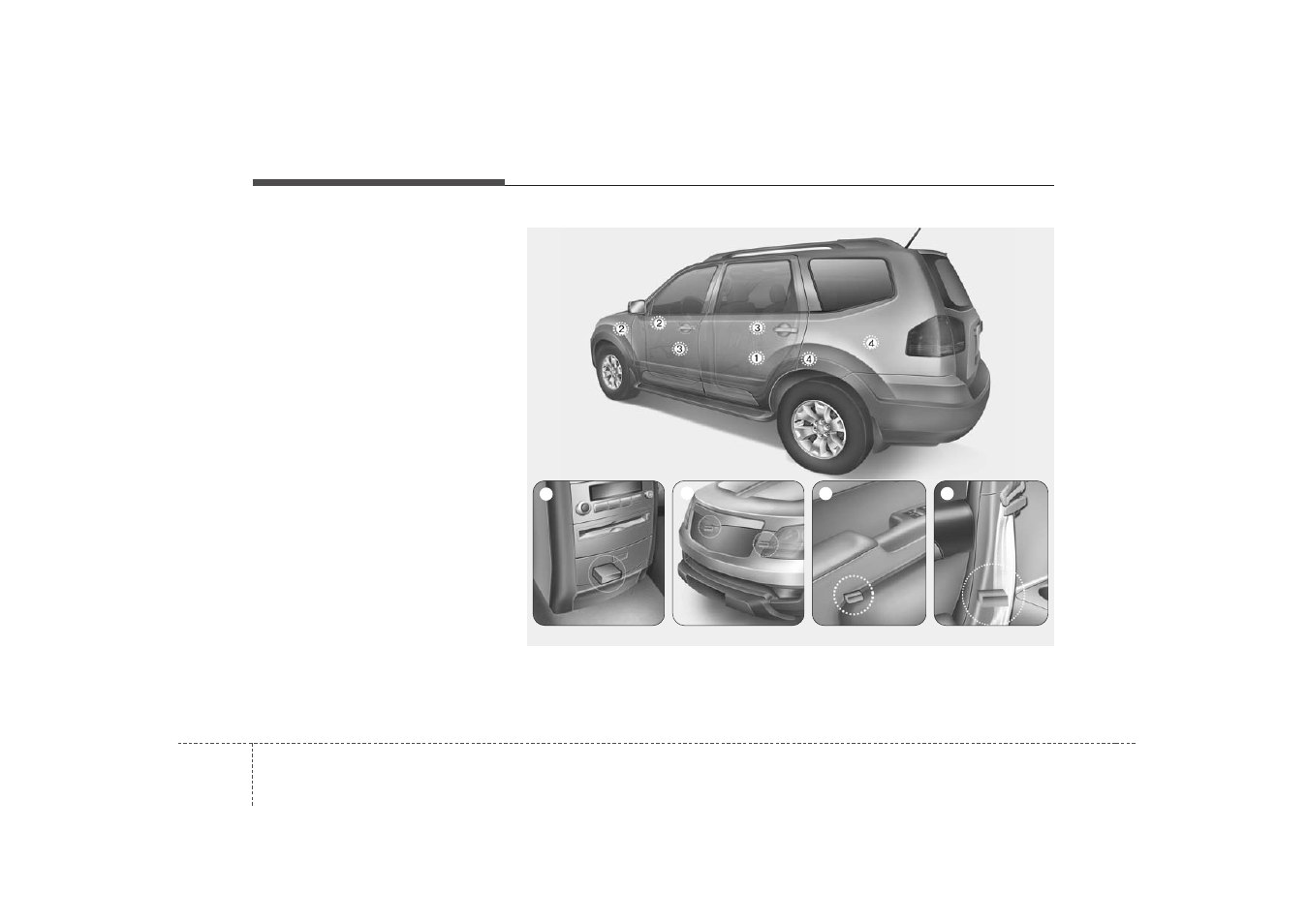 Safety features of your vehicle | KIA Borrego 2010 User Manual | Page 73 / 461