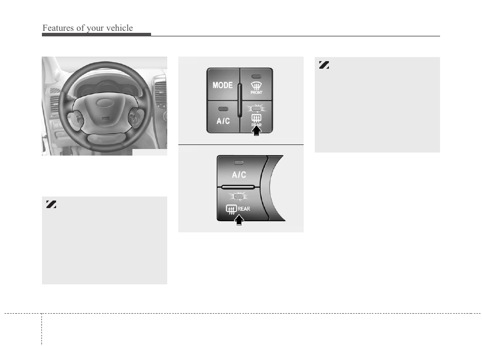 Features of your vehicle | KIA Sedona 2010 User Manual | Page 145 / 360