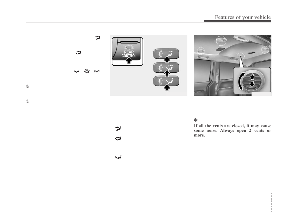 Features of your vehicle | KIA Sedona 2010 User Manual | Page 157 / 360