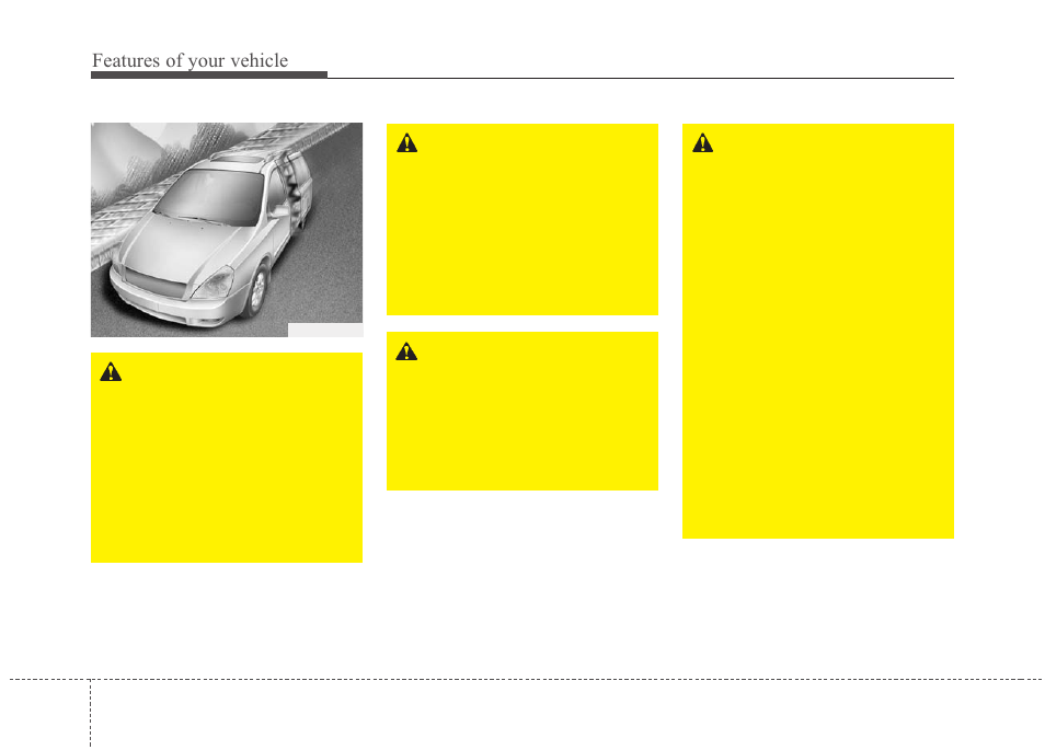 Features of your vehicle | KIA Sedona 2010 User Manual | Page 31 / 360