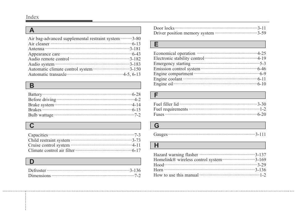 KIA Sedona 2010 User Manual | Page 358 / 360