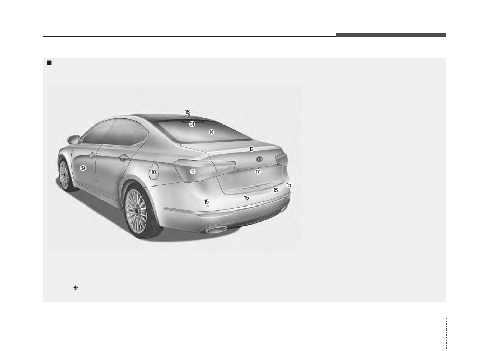 Your vehicle at a glance | KIA Cadenza 2014 User Manual | Page 11 / 415