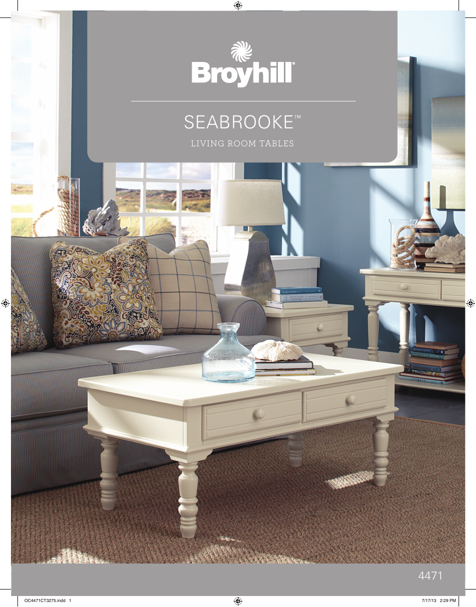 Broyhill SEABROOKE ENTERTAINMENT CONSOLE Product Details User Manual | 2 pages