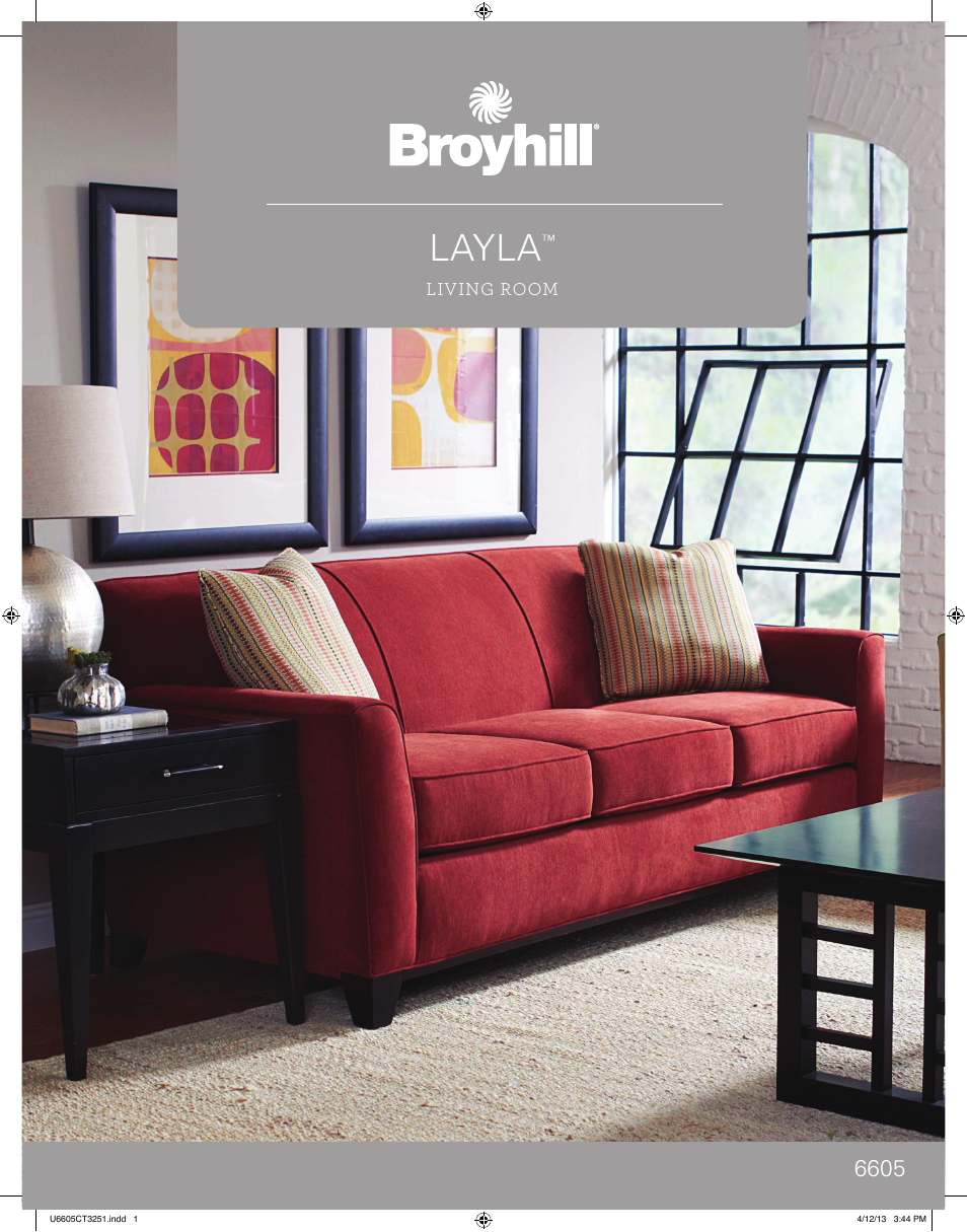 Broyhill LAYLA SOFA, CHAIRS, OTTOMAN Product Details User Manual | 2 pages