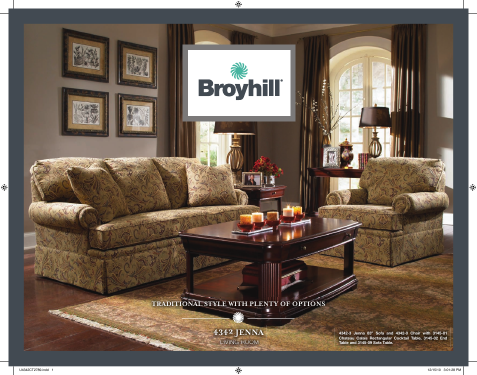 Broyhill JENNA SOFA, CHAIRS Product Details User Manual | 4 pages