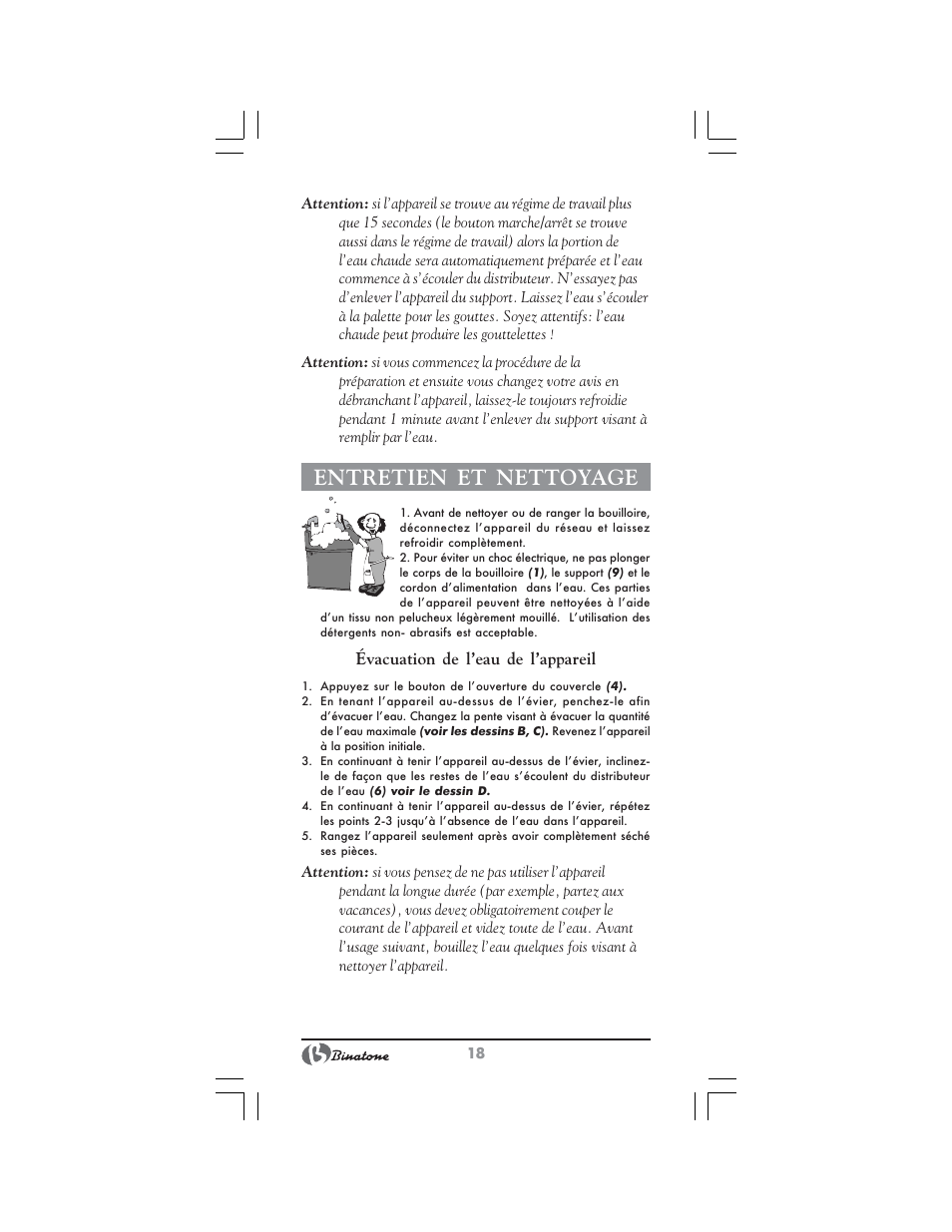 Entretien et nettoyage | Binatone EEJ-1555 B-Quick User Manual | Page 16 / 38