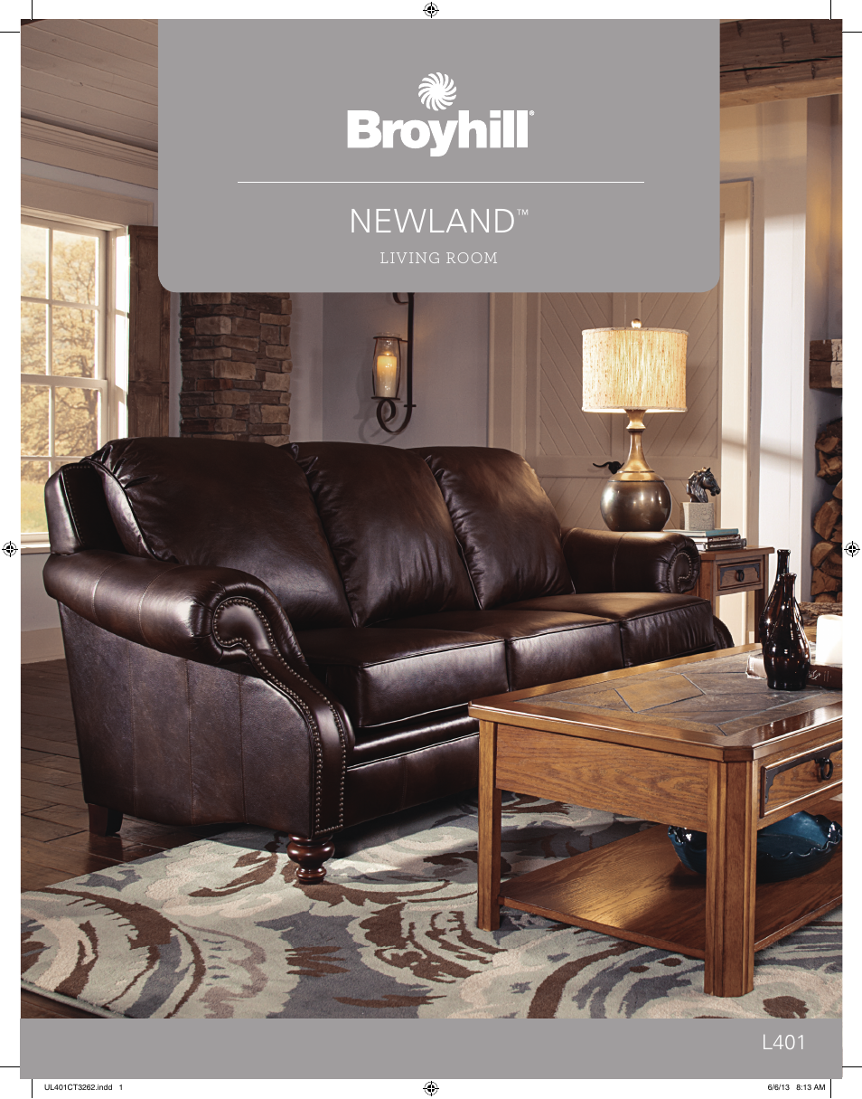 Broyhill NEWLAND LEATHER OTTOMAN Product Details User Manual | 2 pages