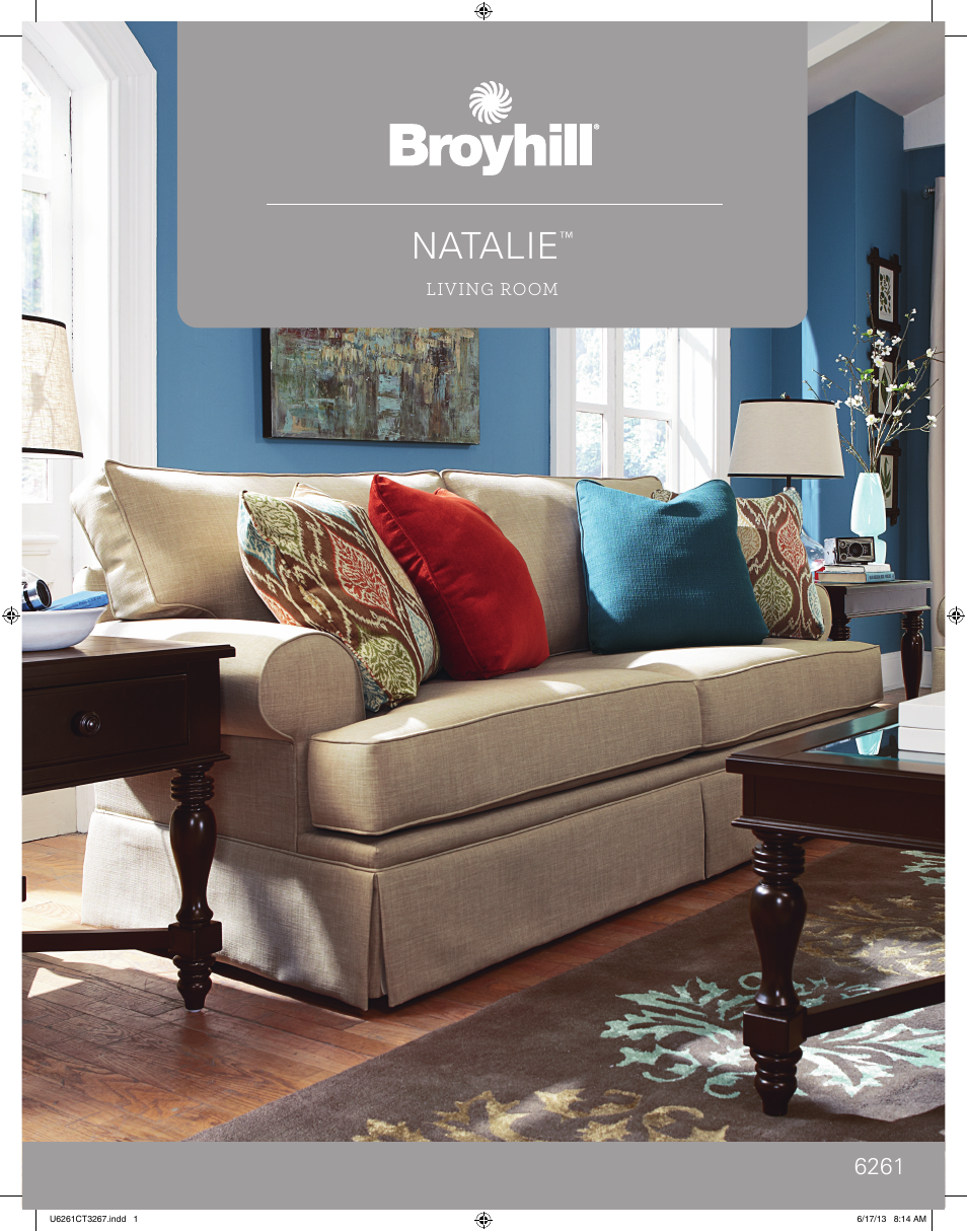 Broyhill NATALIE SOFA, CHAIRS, OTTOMAN Product Details User Manual | 2 pages