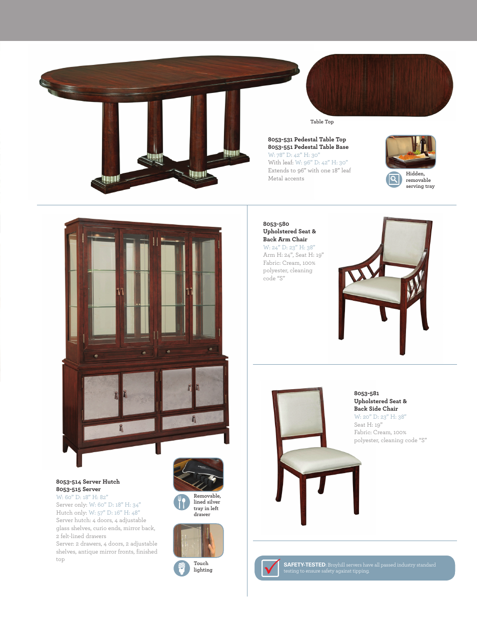 Broyhill ANTIQUITY SERVER AND HUTCH Product Details User Manual | Page 3 / 4