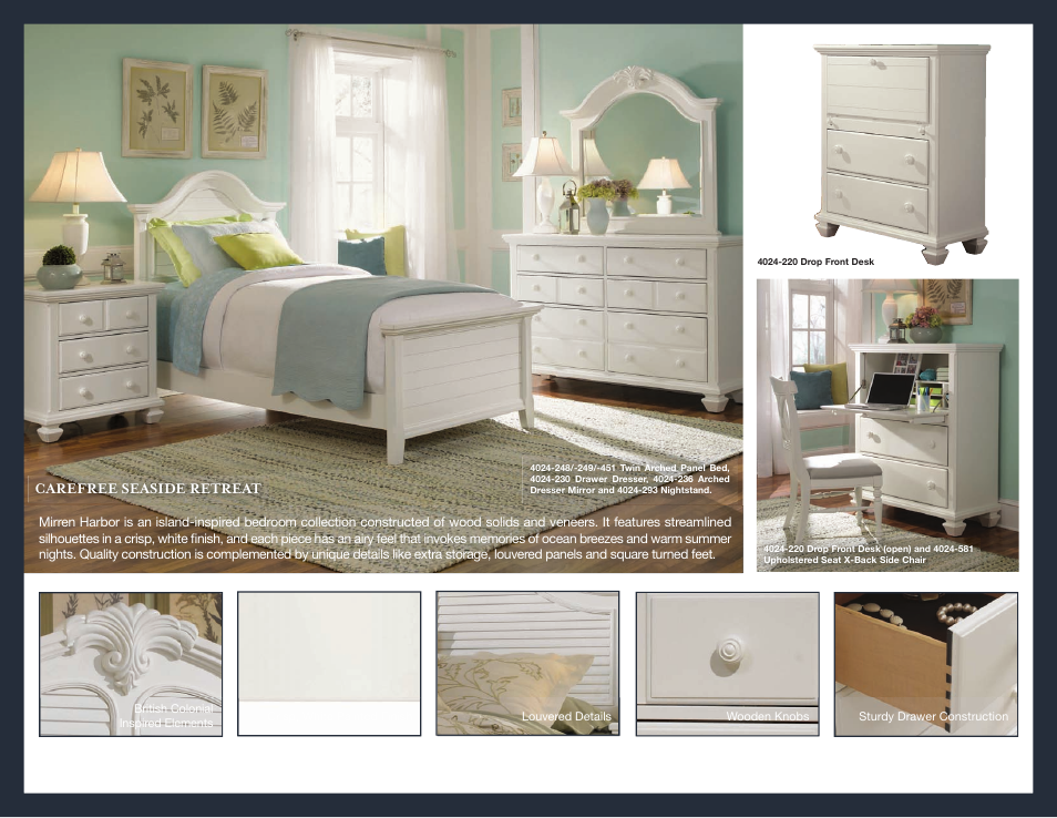 Carefree seaside retreat | Broyhill MIRREN HARBOR ARCHED DRESSER MIRROR Product Details User Manual | Page 2 / 4