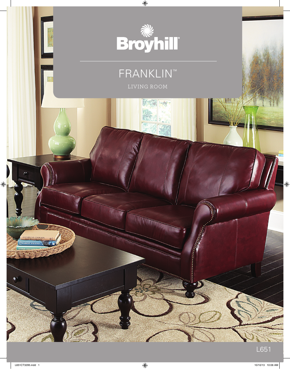 Broyhill FRANKLIN LEATHER OTTOMAN Product Details User Manual | 2 pages