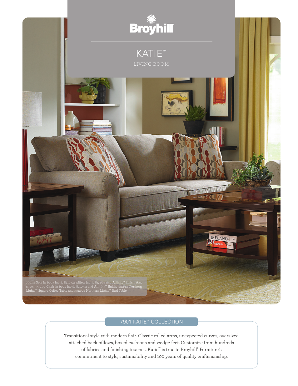 Broyhill KATIE SOFA, CHAIRS, OTTOMAN Product Details User Manual | 2 pages