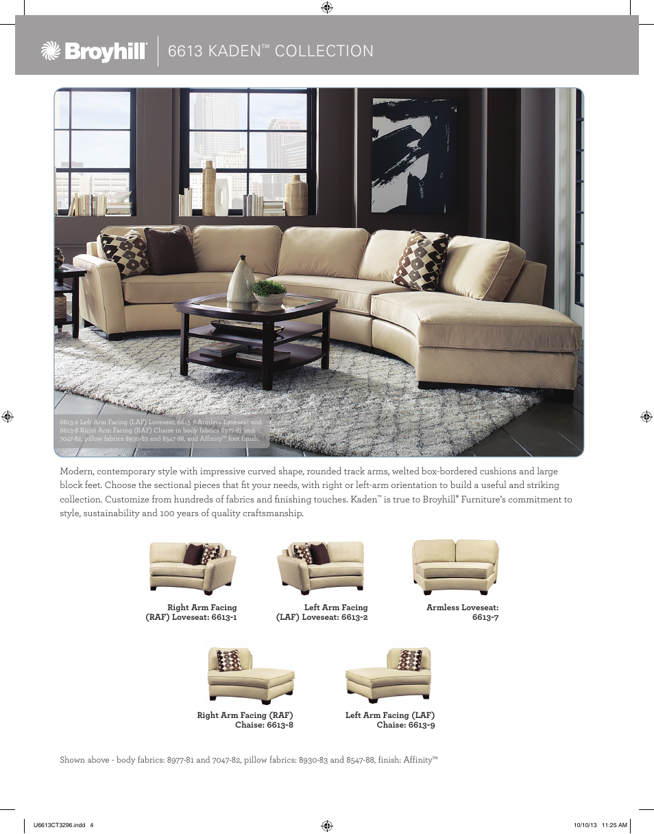 6613 kaden, Collection | Broyhill KADEN SECTIONAL Product Details User Manual | Page 2 / 4